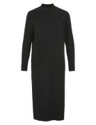 Vikiku L/S High Neck Midi Knit Dress/Pb Black Vila