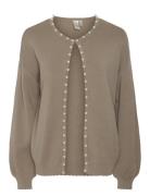 Yasfonny Ls Pearl Knit Cardigan S. - D2D Beige YAS