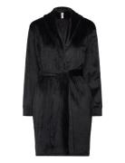 Velours Short Bathrobe Black Hunkemöller