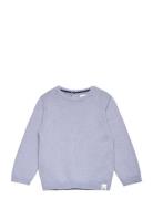 Round Neck Knit Sweater Blue Mango