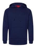 Tonal Logo Hoodie Blue HUGO