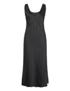 Viscose Satin Slip Dress Black Calvin Klein