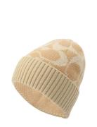 Jumbo Signature C Beanie Beige Coach Accessories