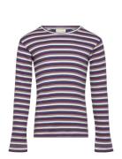 T-Shirt L/S Modal Multi Striped Patterned Petit Piao