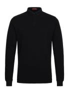 Cotton Long Sleeve Pique Polo Black Superdry