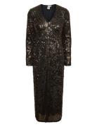 Yaspio Ls Sequin Long Dress - Show Brown YAS