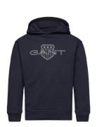 Relaxed Contrast Shield Hoodie Navy GANT