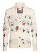 Xmas Shawl Collar Cardigan Cream Lindbergh