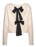 Objparvi Sateen Bow Knit Cardigan Div Beige Object