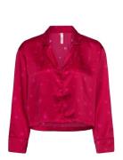 Satin Long-Sleeved Jacket Red Hunkemöller