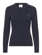 Stretch Cotton Cable Cardigan Navy GANT