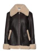 Alisson Over D Shearling Jacket Brown Malina