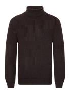 Roni High Collar Sweater-Dark Brown Black Edwin