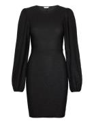 Puff Sleeve Sparkling Dress Black Bubbleroom