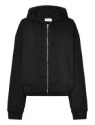 Essence Boxy Zip Hoodie Black Weekday