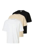 Slhlooseoscar Ss O-Neck Tee 3 Pack White Selected Homme