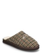 Truman Houndstooth Padded Slipper Brown Les Deux