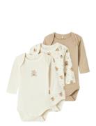 Nbnbody 3P Ls Jet Stream Bear Noos Beige Name It