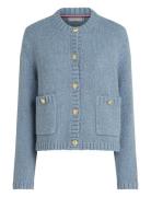 Textured Gold Button Lady Jacket Blue Tommy Hilfiger