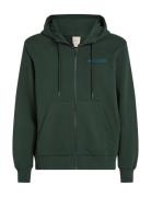 Embroidered Logo Zip Through Green Calvin Klein