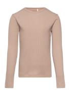 T-Shirt Ls Rib Beige Huttelihut