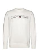 Graphic C-Neck Sweat White GANT