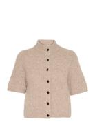 Alphagz Ss Short Cardigan Beige Gestuz