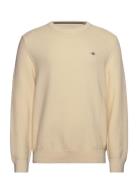 Cotton Micro Textured C-Neck Cream GANT