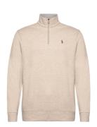 Luxury Jersey Quarter-Zip Pullover Beige Polo Ralph Lauren