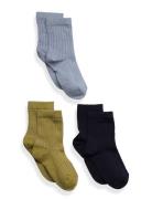 Cotton Rib Socks - 3-Pack Blue Mp Denmark