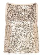 Net Sequins Boatneck Top Beige ROTATE Birger Christensen