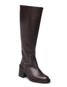 Boots - Block Heel Brown ANGULUS