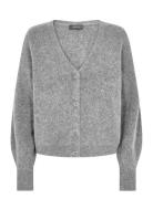 Mmthora V-Neck Knit Cardigan Grey MOS MOSH