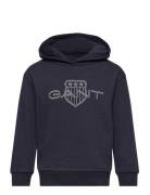 Relaxed Contrast Shield Hoodie Navy GANT