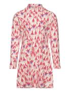 Fuchsia Aop Ls Dress Pink Mini Rodini