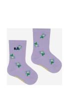 Baby Pansy Flower All Over Long Socks Purple Bobo Choses