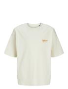 Jorgreenpoint Back Graphic Tee Ss Ln Jnr Cream Jack & J S