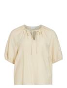 Viclo 2/4 V-Neck Top - Noos Cream Vila