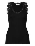 Rwbeatha Sl V-Neck Lace Top Black Rosemunde