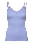 Rwbeatha Sl Regular Singlet Top Blue Rosemunde