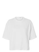 Slfpenny Ss Embroidered Tee White Selected Femme