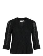 Vilumena V-Neck 3/4 Top Black Vila