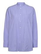 Charlize Poplin Stripe Shirt Purple WOOD WOOD