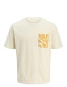 Jorsplit Aop Pocket Tee Ss Crew Ne Jnr Cream Jack & J S