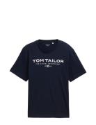 T-Shirt With Print Navy Tom Tailor