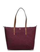 Nylon Medium Keaton Tote Bag Burgundy Lauren Ralph Lauren