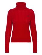 Wool-Cashmere Cable Turtleneck Sweater Red Polo Ralph Lauren