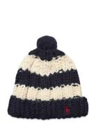 100% Wool-Chunky Stripe Beanie Navy Polo Ralph Lauren