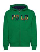 Corduroy-Logo Fleece Full-Zip Hoodie Green Ralph Lauren Kids