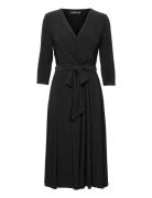 Surplice Jersey Dress Black Lauren Ralph Lauren